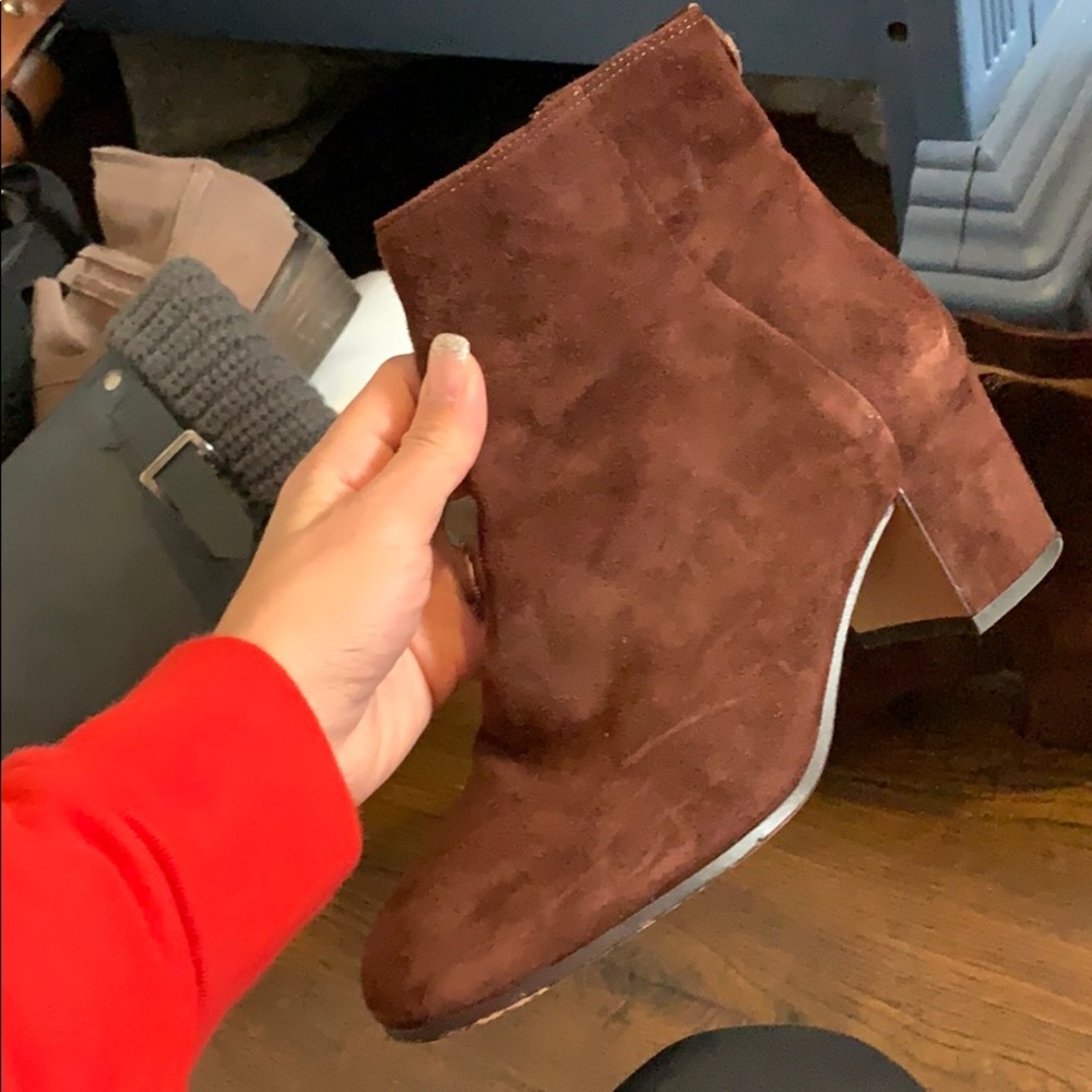 Suede Coach booties